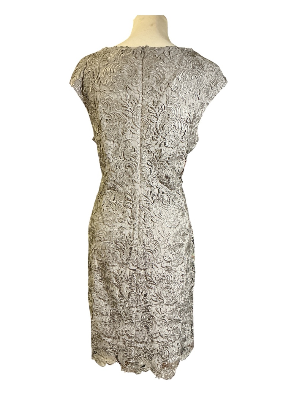 Lauren Ralph Lauren Silver Floral Lace Sheath Dress - Picture 2 of 3